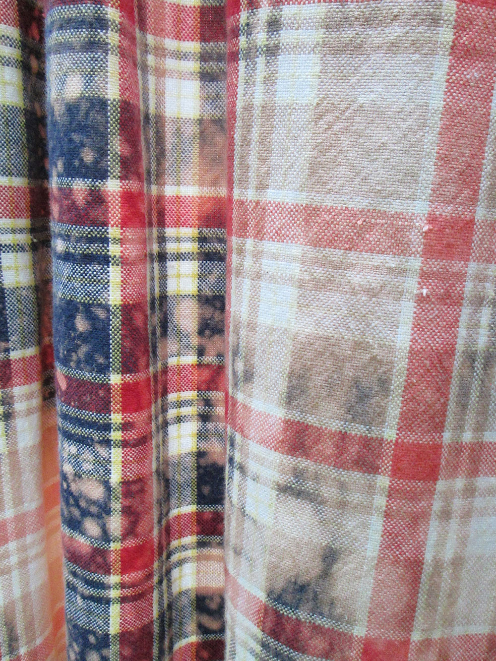 Vintage flannel - artwear - reds blues faded distressed #22 - Image 2