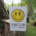 Smile for the cameras - smiley wink face - corrugated sign 12x18