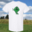 Green fuzzy monster shooting the finger on white tshirt