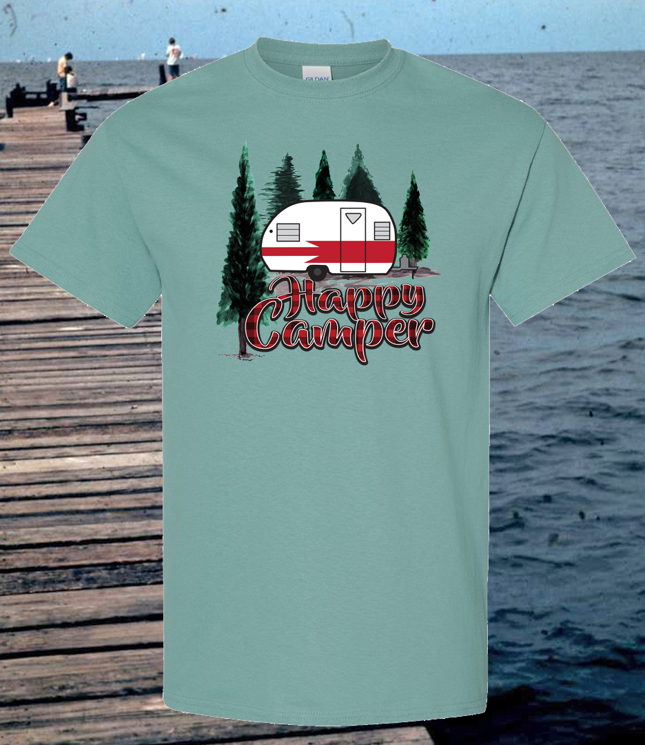 Happy Camper on Aquatic shirt - Image 2