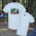 Happy Camper Scene on light blue heavy cotton tshirt